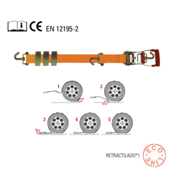 SISTEMA DE TRANSPORTE PORTA COCHES 2,5 M x 50 MM